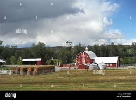 The Farming Scene In Montana Usa Stock Photo Alamy