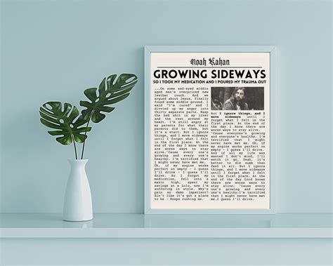 Noah Kahan Growing Sideways Poster Vintage Newspaper Style Etsy