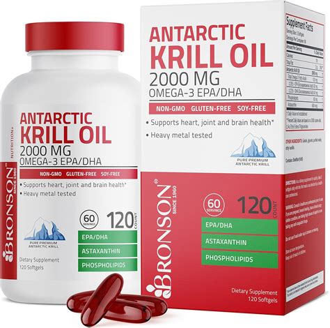 Amazon Bronson Antarctic Krill Oil Mg With Omega S Epa Dha