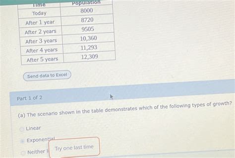 Solved Population Send Data To Excel Part Of A The Scenario