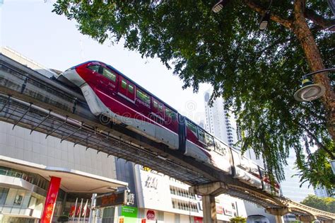 Kl Monorail Train Public Transport Passing Through Bukit Bintang Area