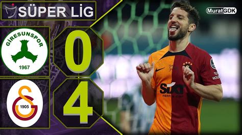 GİRESUNSPOR 0 4 GALATASARAY GALATASARAY DAN ÜST ÜSTE 10 GALİBİYET