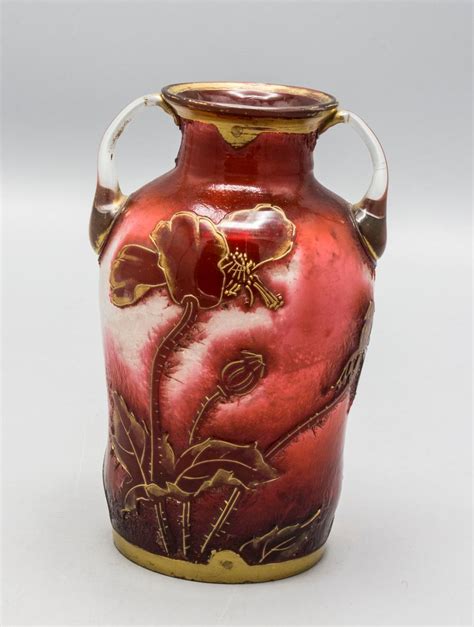 Sold Price Jugendstil Vase Mit Klatschmohn An Art Nouveau Glass Vase