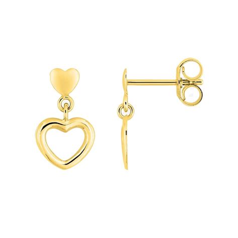 Boucles D Oreilles Enfant Or 9 Carats Coeur TOUS MES BIJOUX MATY