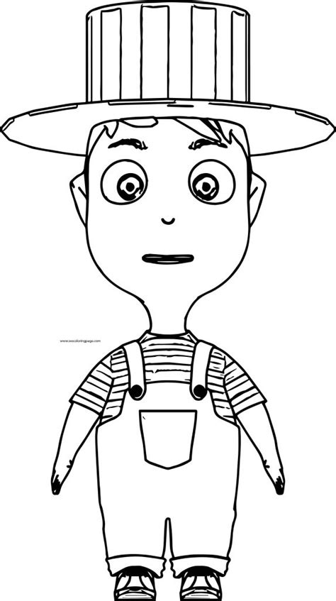 Cartoon Boy With Hat Front View Coloring Page Wecoloringpage