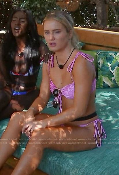 WornOnTV Debs Pink Paisley Bikini On Love Island USA Deb Chubb