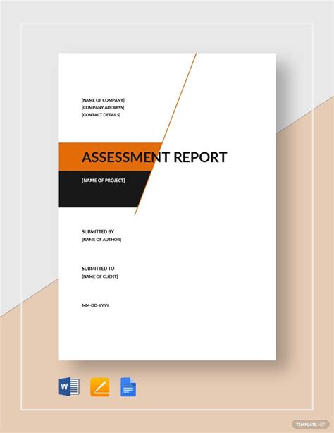 Assessment Report Template in Word, Pages, Google Docs - Download ...