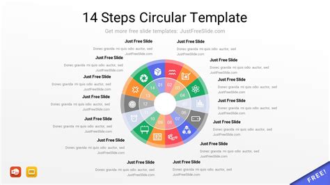 14 Steps Circular Ppt Template Just Free Slide