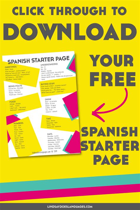 Free Spanish Starter Page From Lindsay Does Languages Lindsay Does Languages