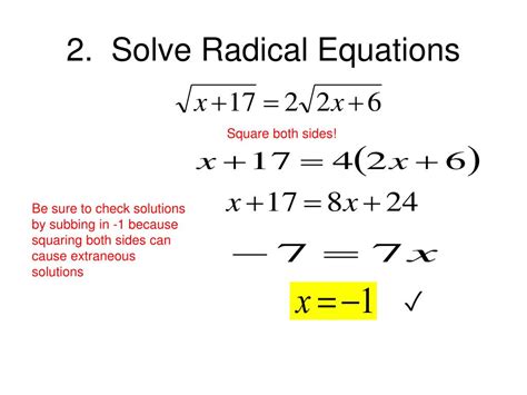 Ppt Solve Radical Equations Powerpoint Presentation Free Download Id2051506