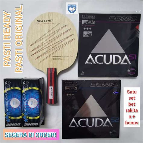 Jual Bat Pingpong Full Carbon Speed Kombinasi Karet Acuda Set Di Seller