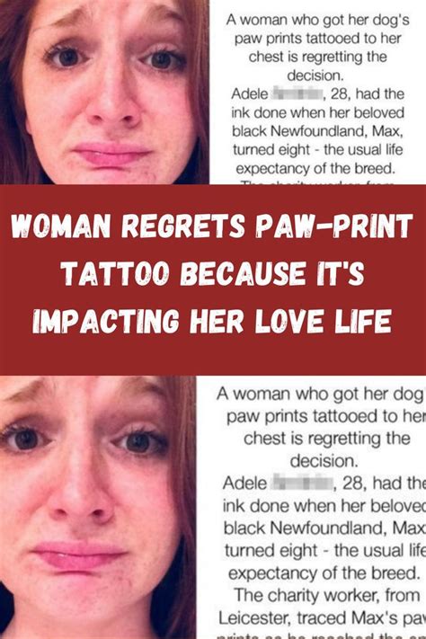 Woman Regrets Paw Print Tattoo Because It S Impacting Her Love Life