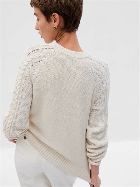 Cable Knit Crewneck Sweater Gap