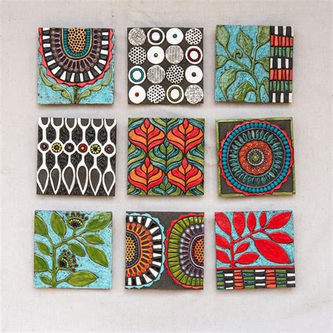 Mounted Handmade Tile One Select From 9 Patterns Ceramic Etsy Etsy