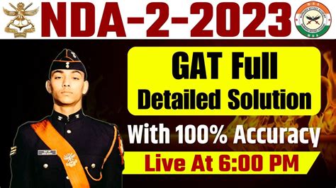 GAT NDA 2 2023 Detailed Solution And Answer Key 100 Accurate