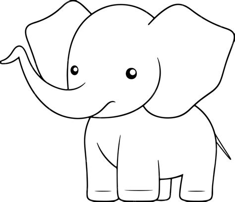 Premium Vector Elephant Vector Illustration Black And White Outline Elephant Coloring Book Or