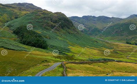 Hardknott Pass At The Lake District National Park Aerial View Travel Photography Stock Image