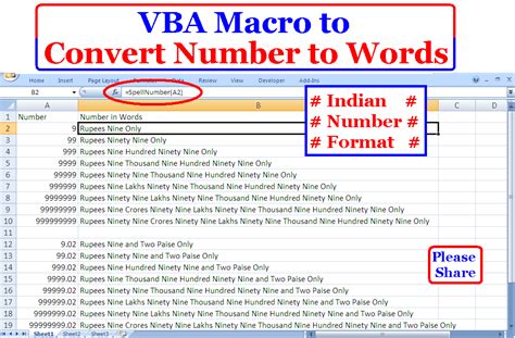 How To Convert Numbers To Words In Indian Currency Format Vba Macros