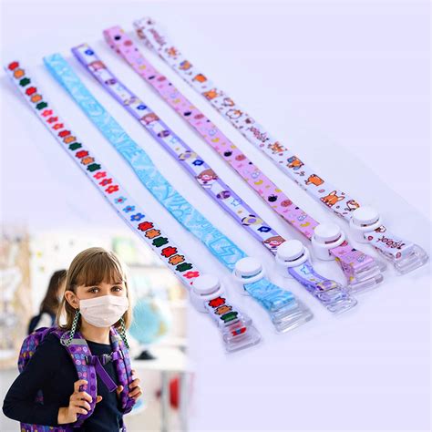 Lovely Mask Lanyard(5PCS) Adjustable Elastic Lanyard for Kids Face Cover Chain with Clips for ...