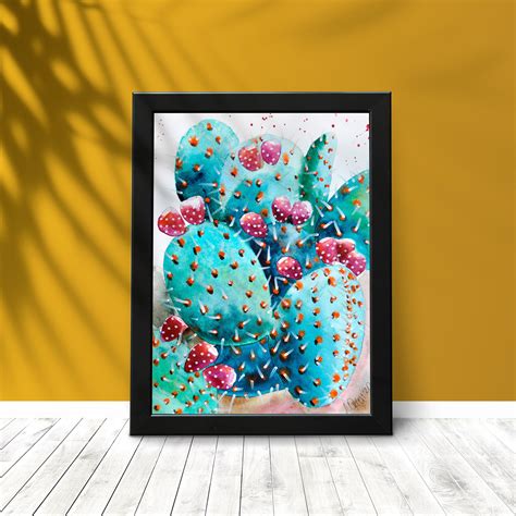 Desert Cactus Original Watercolor Painting Cacti Art Picture Etsy