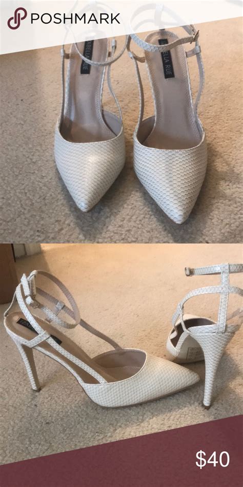 Cream Textured Heels White Strappy Shoes