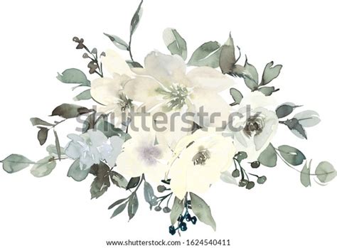 White Nude Pastel Colors Watercolor Floral Stock Illustration 1624540411 Shutterstock