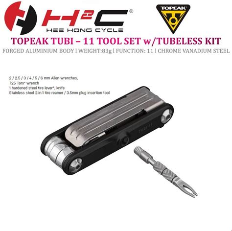 Topeak Tubi Tool Set W Tubeless Kit Functions