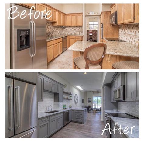 Before And After Pictures Of A Kitchen Remodeling Project With