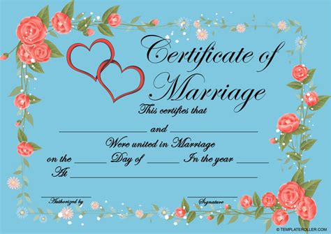 Marriage Certificate Templates Pdf Download Fill And Print For Free Templateroller