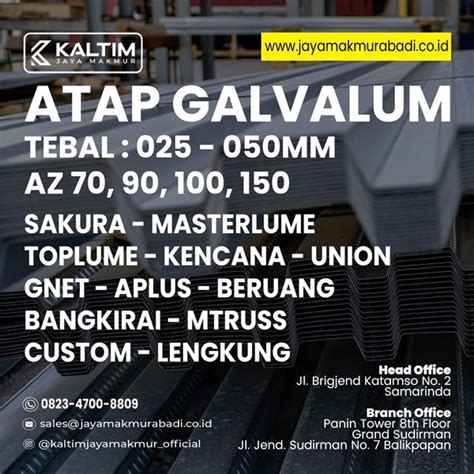 Jual ATAP GALVALUM GNET BERKUALITAS READY STOK SAMARINDA KALIMANTAN