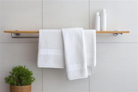 Premium AI Image | a towel hanging on a rack with a towel on it