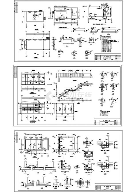 水池泵房结构设计cad施工图工程构筑物及设备土木在线