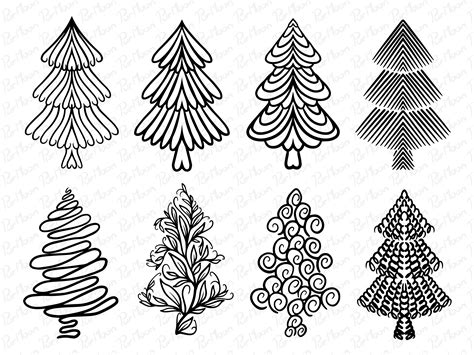 Christmas Tree Line Art Graphic by PurMoon · Creative Fabrica