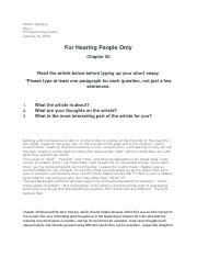 Asl For Hearing People Only Ch Docx Allison Caprara Asl