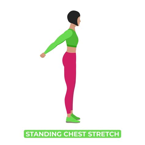 Vector Woman Doing Standing Chest Stretch Arms Backward Chest Stretch