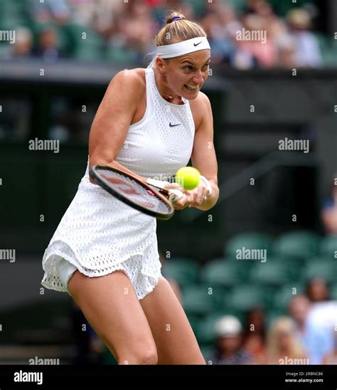 Petra Kvitova In Action Against Ons Jabeur Not Pictured On Day Eight