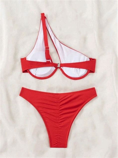 Conjunto Bikini Rojo De Aros Petalos