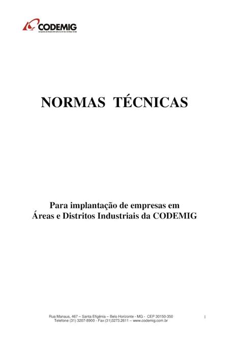 Pdf Manual De Normas T Cnicas Codemge Br Art L Todas As