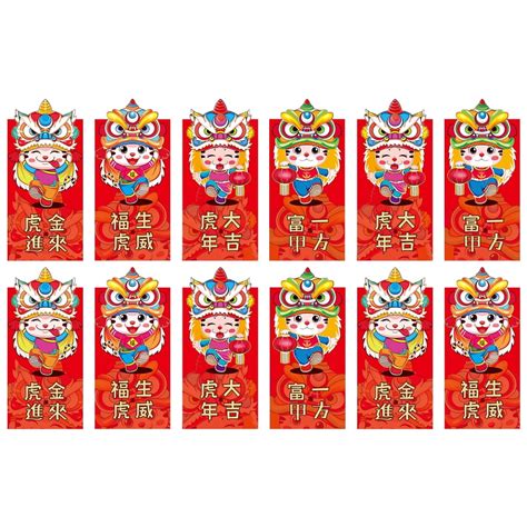 Pcs Purses The Gift New Year Hong Bao Tigers Red Envelopes Of