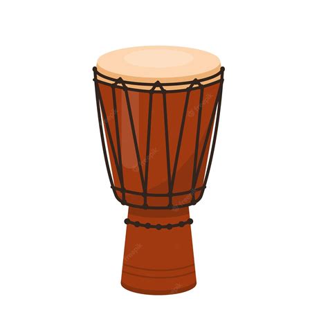 Icono De Djembe De Madera étnica Tambor De Mano Africano Instrumento Musical De Percusión