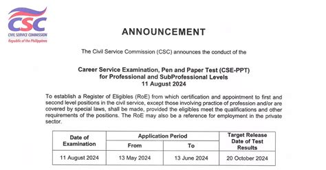 Civil Service Exam 2024