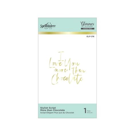 Spellbinders Hot Foil Plate Glimmer Stylish Script Chocolate 7 50 CHF