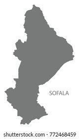 sofala map mozambique grey illustration silhouette stock vector