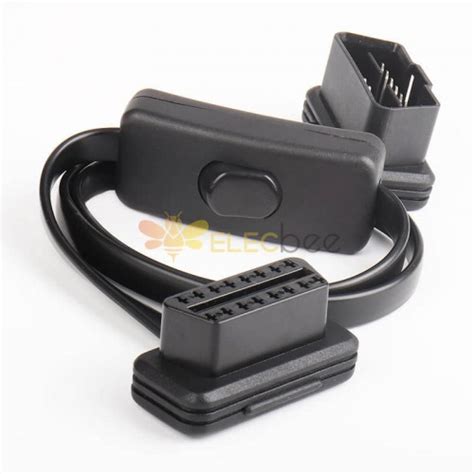 With Switch Obd2 Extension Cable Slim Angled Male To Female Automobile Obd Cable 8 Pin Cable