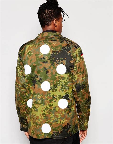 Image 2 Of Reclaimed Vintage Camo Jacket With Polka Print Latest