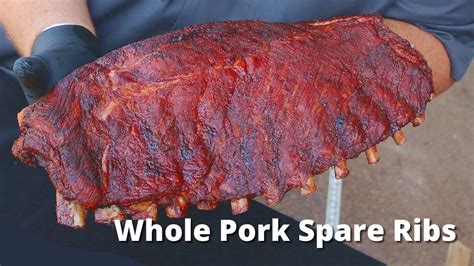 Smoked Spare Ribs Recipe Whole Pork Spare Ribs On Ole Hickory Smoker Youtube