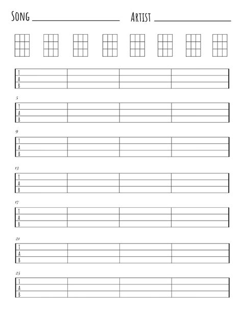 Mandolin Blank Tabs And Chords Chart Instant Download Blank Sheet Music Mandolin Chord Tablature