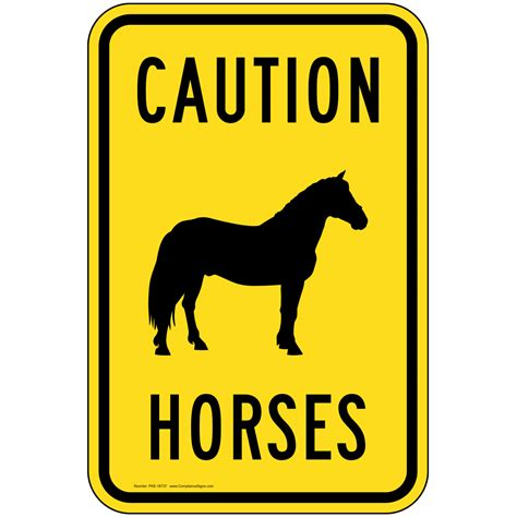 Caution Horses Sign