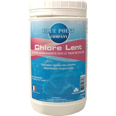 Chlore Lent Galets Pastilles Piscine 1KG Traitement Avec Action