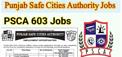 Punjab Safe City Authority Jobs Online Apply Via Psca Gop Pk